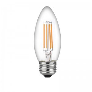 Светодиодные 60-ваттные канделябровые лампочки, средний цоколь, канделябровые лампочки, прозрачные нити накаливания с 60-ваттными светодиодными лампами (используется всего 4,5 Вт), светодиодные лампочки накаливания C37 со светодиодной лампой накаливания